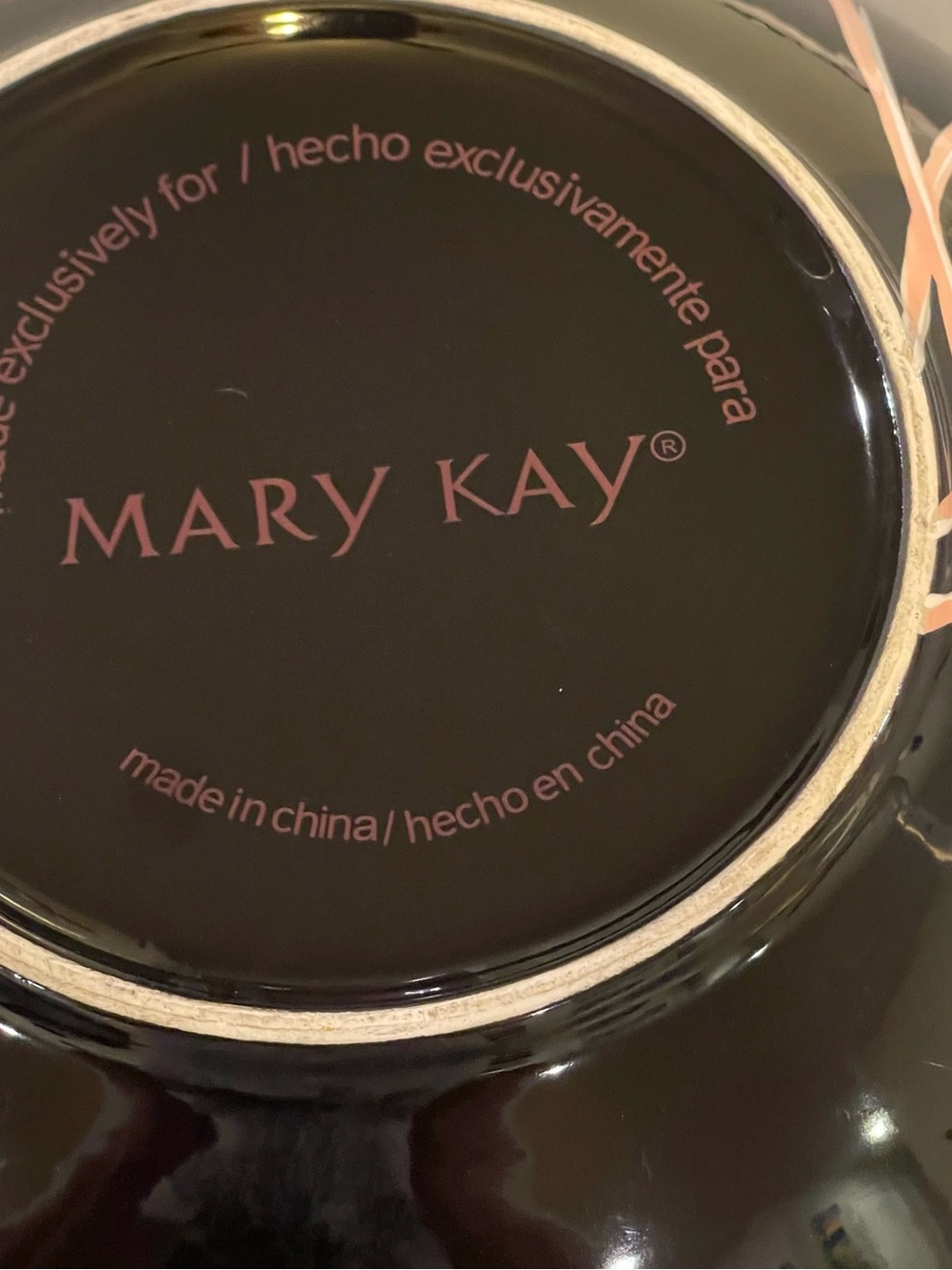 Mary Kay Pink and Black Floral Serving Bowl with Matching Salad Servers - Picture 7 of 7